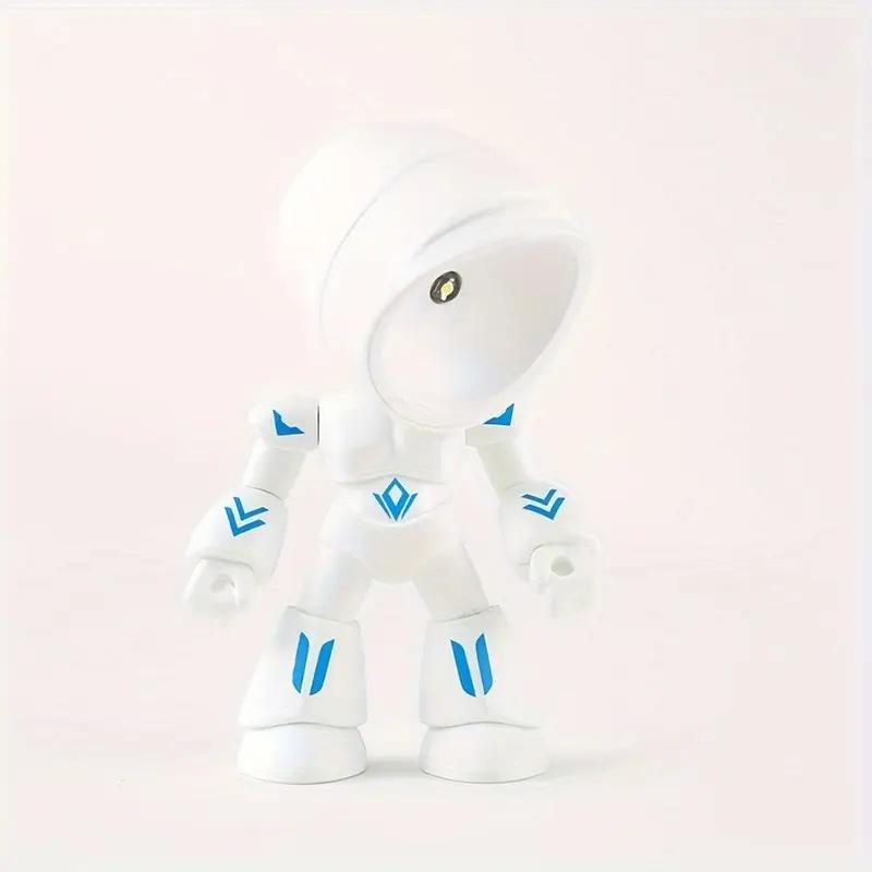 Cute LED Mini Robot Night Light for Kids - Magnetic Base, Rechargeable Bedroom Lamp, Valentine's Day Gift for Children