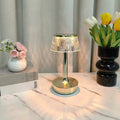 Crystal Touch Table Lamp Rechargeable Dimmable 3 Color LED Bedside Nightstand Light