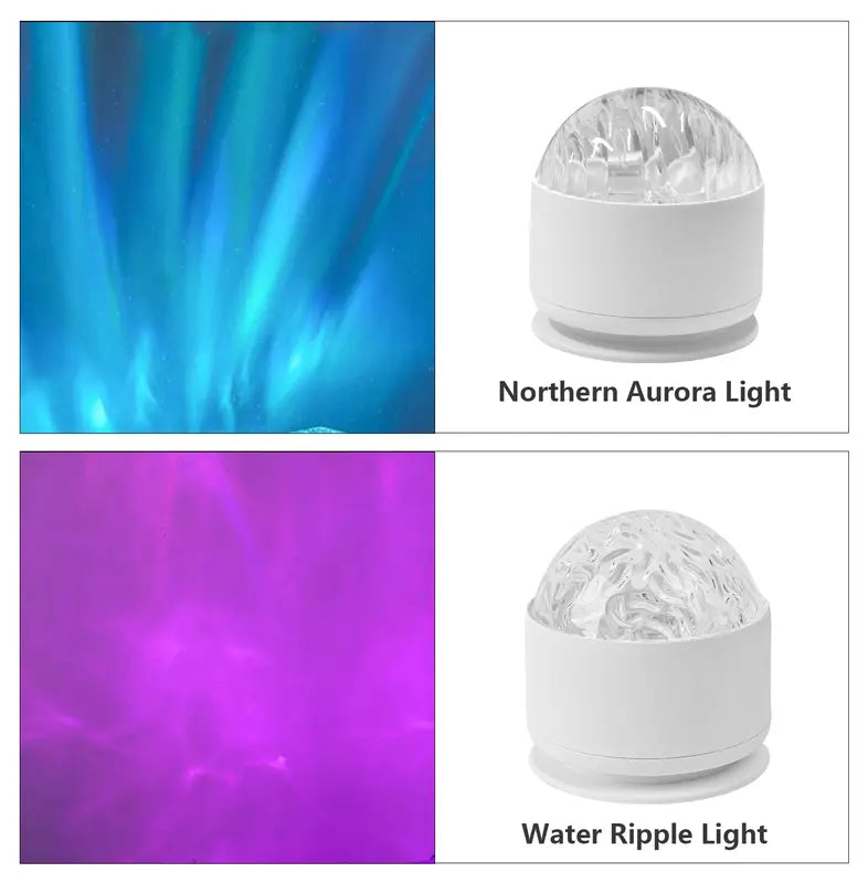 Northern Lights & Water Ripple Projector – 16 Colors LED Atmosphere Lamp Remote