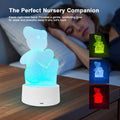 3D LED Bear Night Light 16 Colors RGB Changing USB Desk Lamp Cute Acrylic Illusion Nightlight Kids Bedroom Decor Christmas Birthday Gift