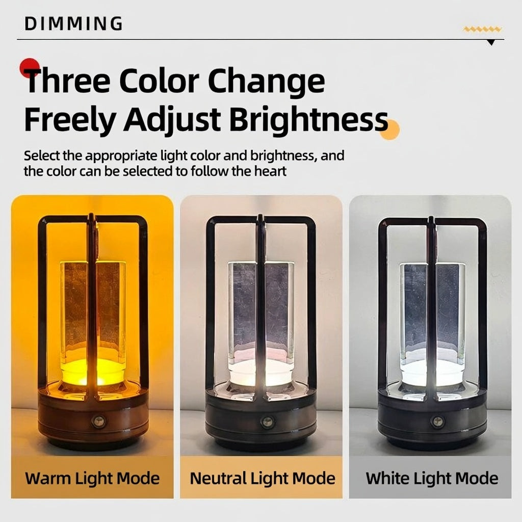 Retro Atmosphere Lamp | Touch Dimming 3 Color Modes USB Rechargeable LED Night Light