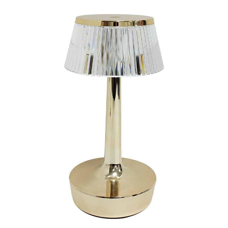 Crystal Touch Table Lamp Rechargeable Dimmable 3 Color LED Bedside Nightstand Light