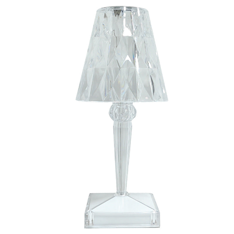 Crystal Diamond Table Lamp | 3-Color Touch Dimming LED Bedside Light