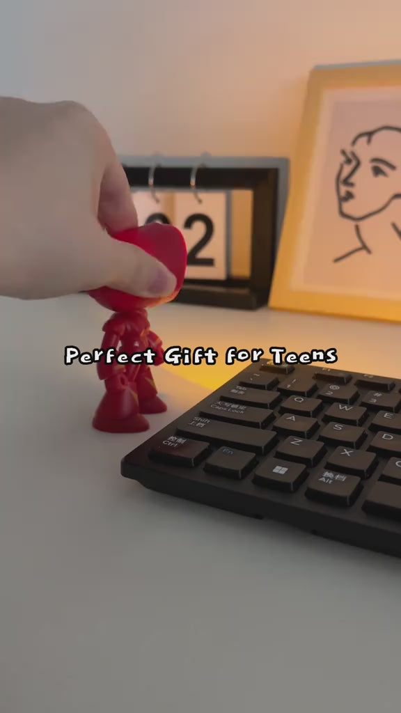 Cute LED Mini Robot Night Light for Kids - Magnetic Base, Rechargeable Bedroom Lamp, Valentine's Day Gift for Children